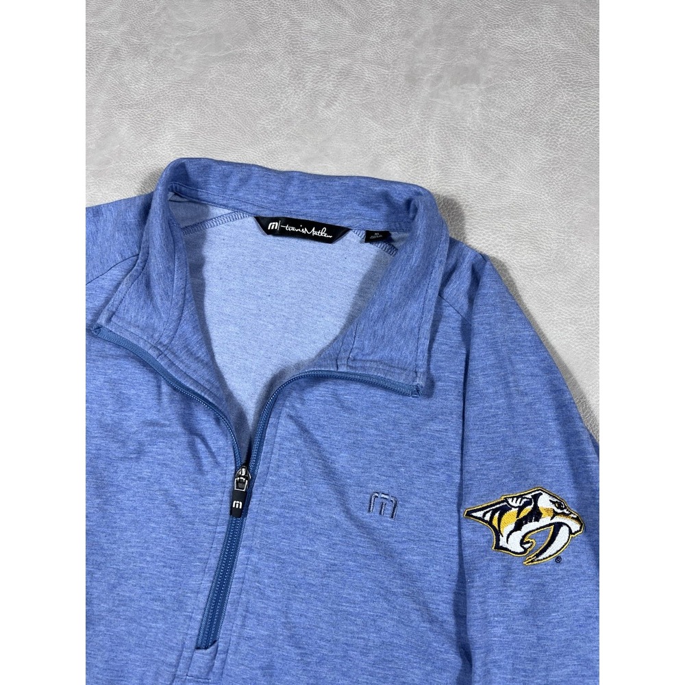 Travis Mathew Half Zip Pullover Size XL Nashville Predators Blue Hockey Sweater
